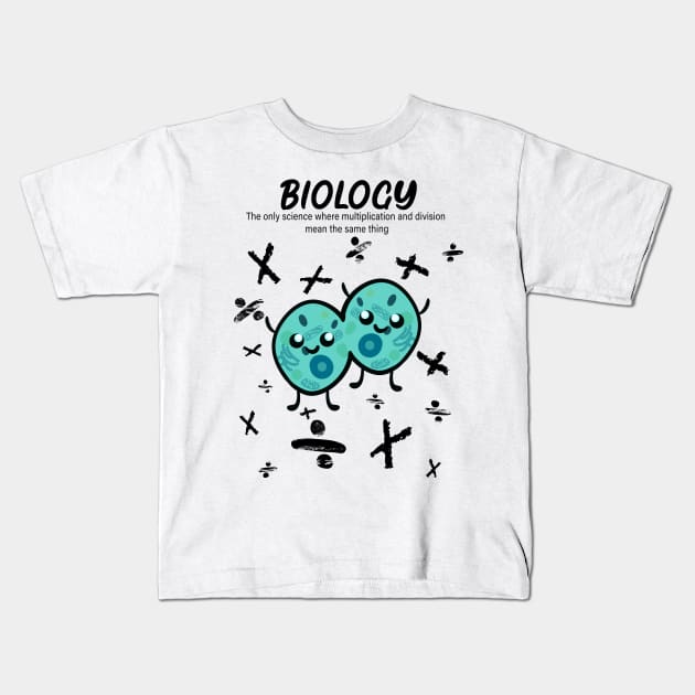 Biology's kawaii Mitosis Kids T-Shirt by Blacklinesw9